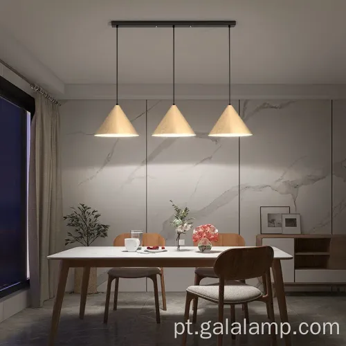 Luz pingente nórdica vintage de grãos de madeira